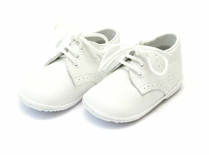 James Boy's White Leather Lace Up Shoe (Baby)