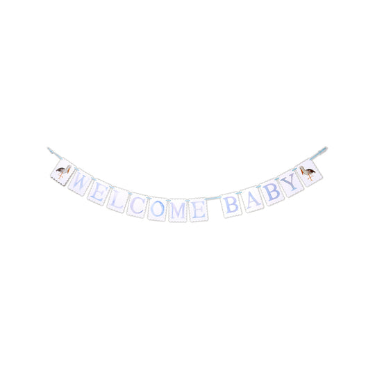 "Welcome Baby" Stork Banner