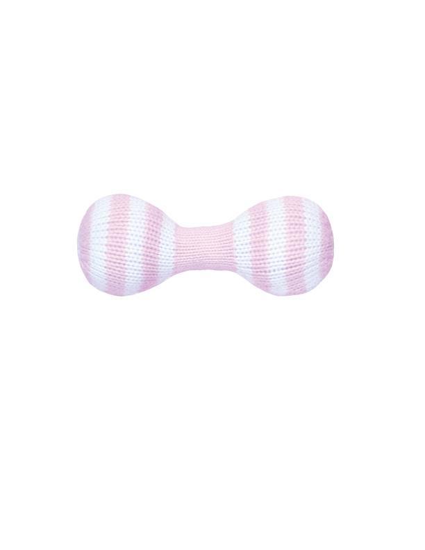 Dumbbell Knit Rattle in Pink