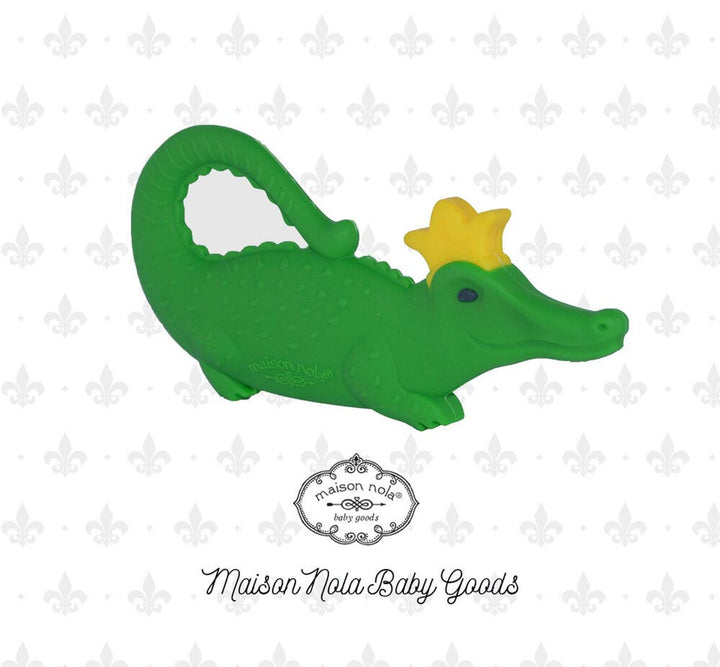 Alligator Silicone Teether in Green