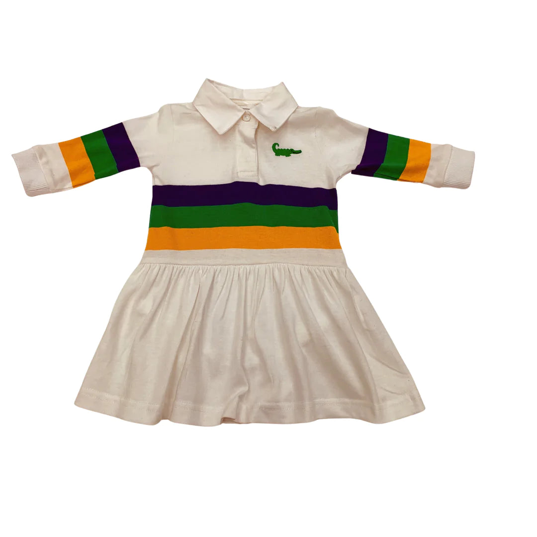 Mardi Gras Rugby Drop Waist Dress