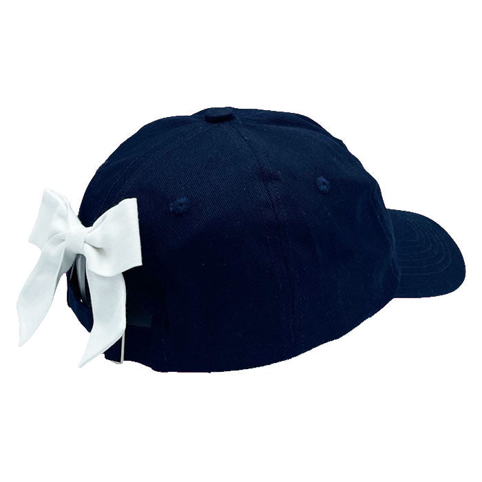 Navy Bow Baseball Hat