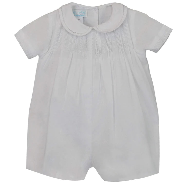 White Romper with Pintucks