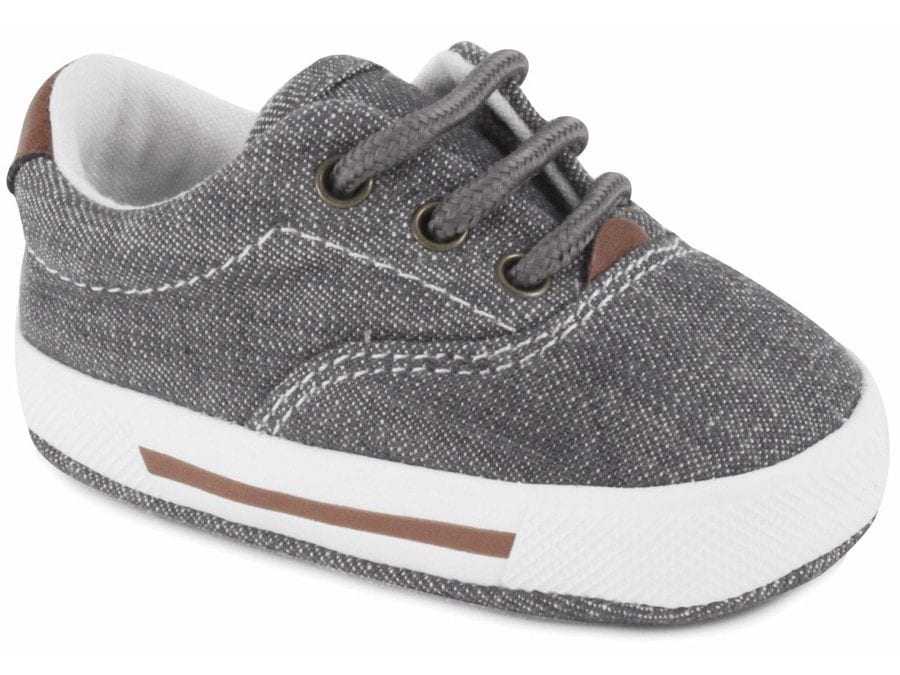 Infant Gray Denim Lace-up Sneakers