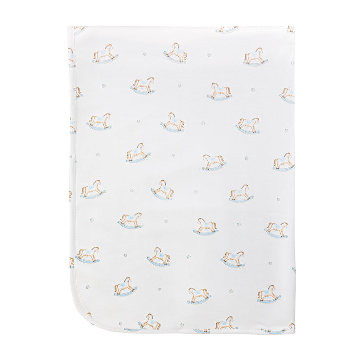 Cute Rocking Horse Printed Receiving Blanket