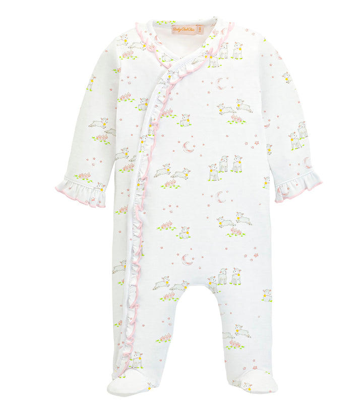 Baby Lambs Pink Footie with Ruffle